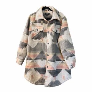 CoffeeShop Earthy Tones Button-Up Jacket